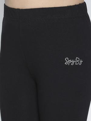 girls black solid legging - 18520122 - Standard Image - 5