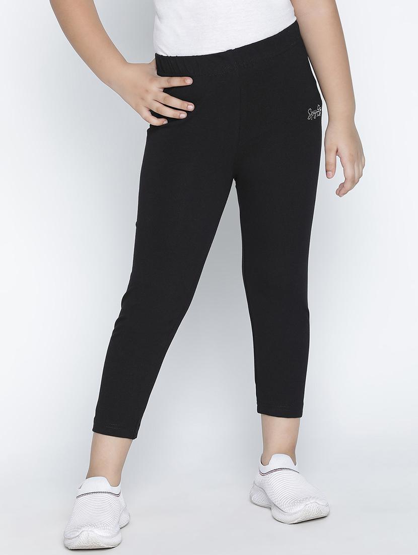 girls black solid legging - 18520122 - Zoom Image - 1