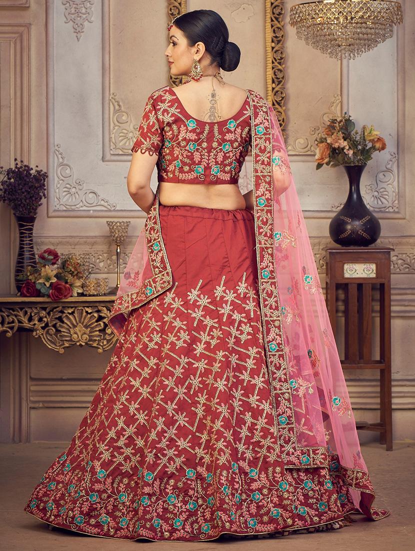 embroidered semi-stitched lehenga choli with dupatta - 18520163 - Zoom Image - 3