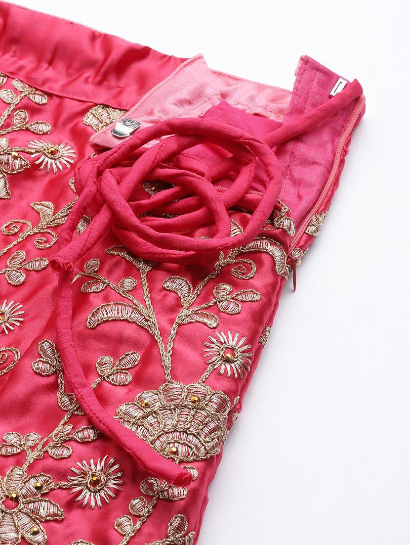 embroidered unstitched lehenga choli with dupatta - 18520188 - Zoom Image - 4