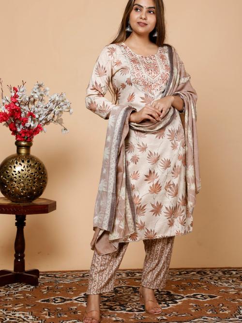 women printed suit with dupatta set - 18520437 - Standard Image - 1