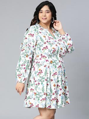ruffled detailed printed plus size dress - 18523612 - Standard Image - 3