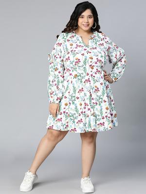 ruffled detailed printed plus size dress - 18523612 - Standard Image - 5