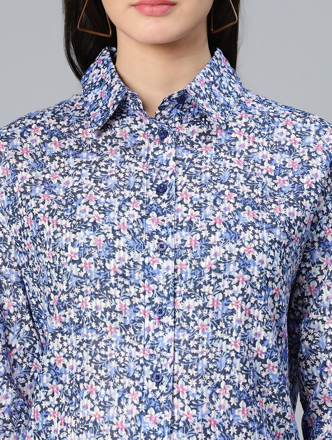 long sleeved floral high low shirt - 18523661 - Zoom Image - 6