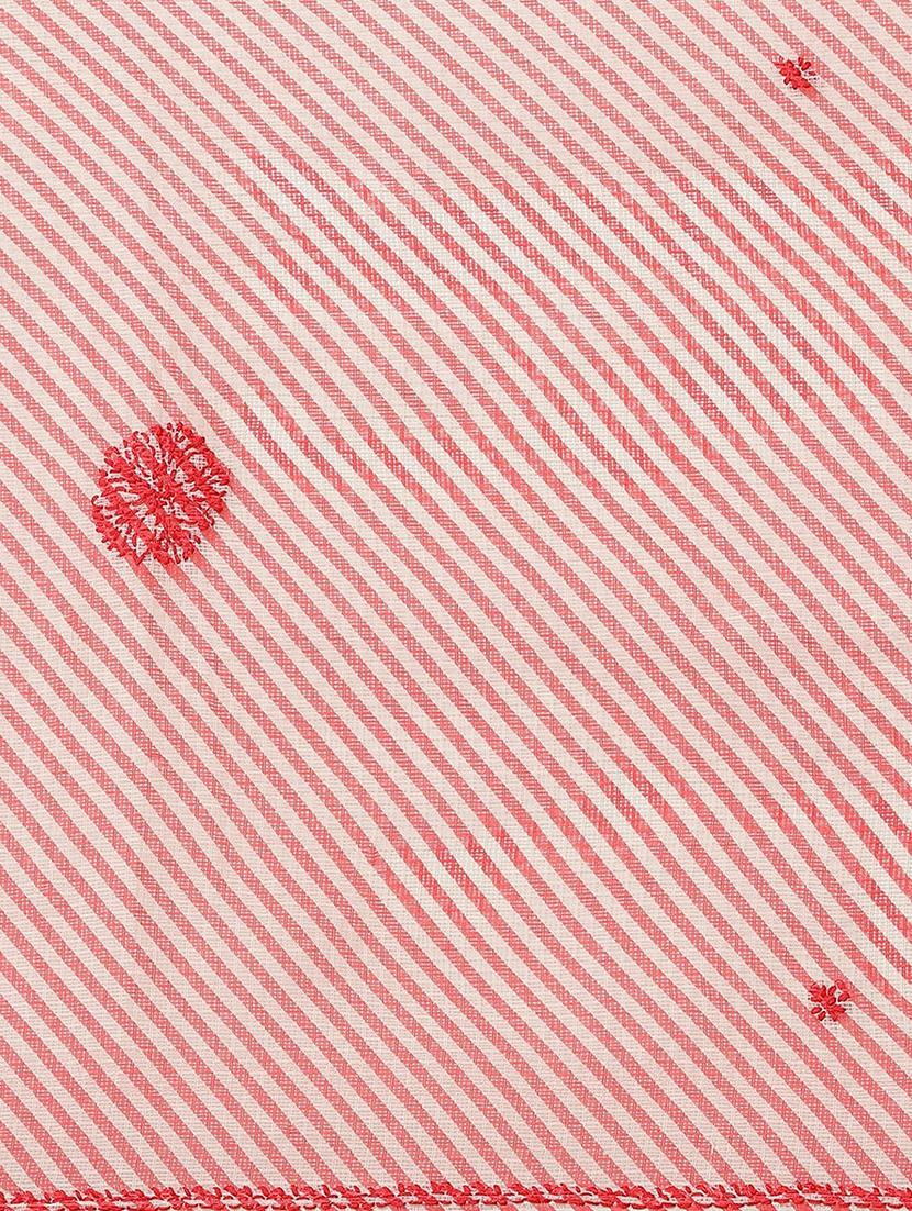 ada hand-embroidered pink kota leheriya saree with chikankari work with blouse - 18524388 - Zoom Image - 6