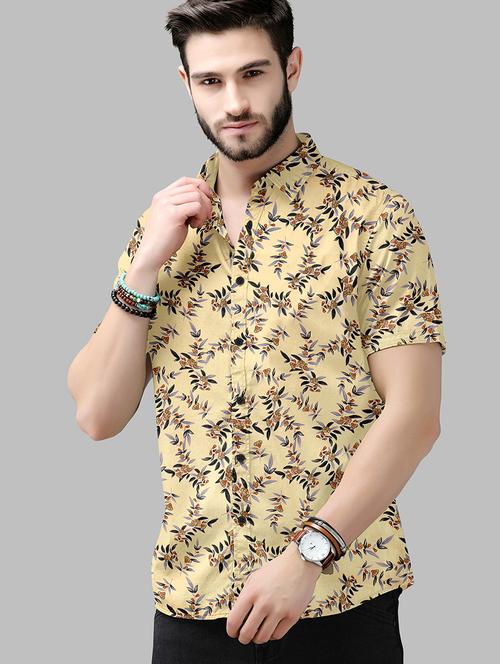 yellow printed casual shirt - 18524430 - Very Small Image - 1