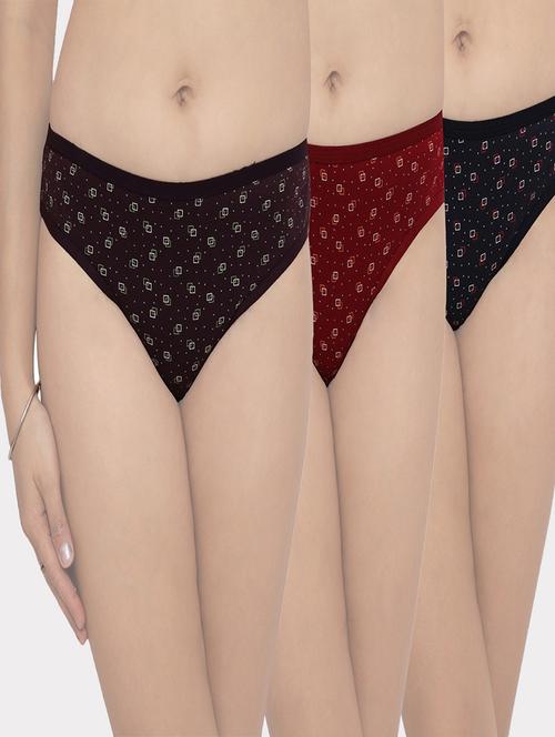 pack of 3 low rise printed bikini panty - 18524562 - Standard Image - 1