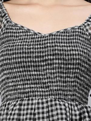 puff sleeved smocked peplum top - 18524591 - Standard Image - 5