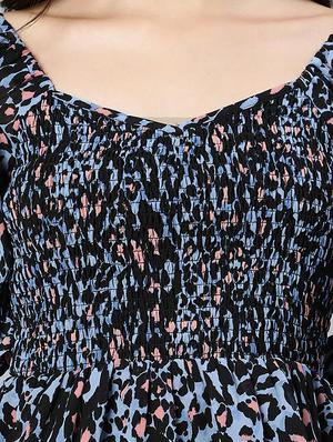 puff sleeved smocked peplum top - 18524592 - Standard Image - 5