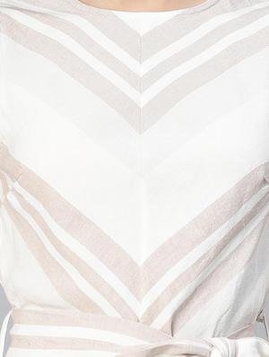 round neck striped regular top - 18524599 - Standard Image - 5