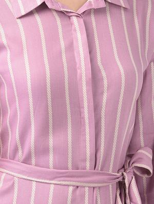 tie front striped dress - 18526071 - Standard Image - 4