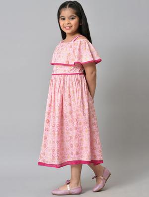 girls printed long frock - 18526165 - Standard Image - 2
