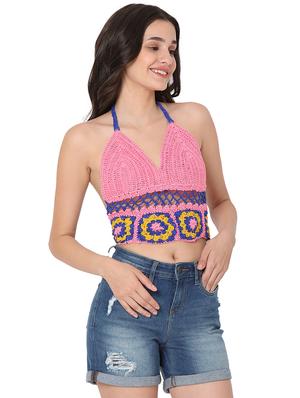 tie back crochet crop top - 18526222 - Standard Image - 2