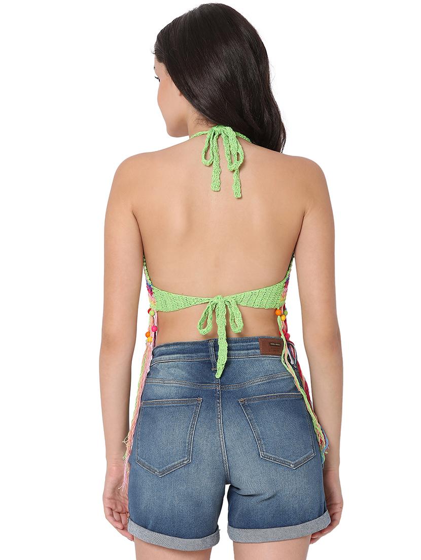 tie back crochet crop top - 18526223 - Zoom Image - 3