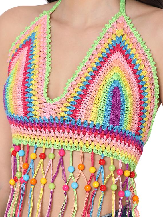 tie back crochet crop top - 18526223 - Zoom Image - 5