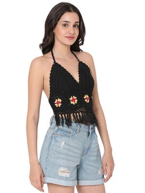 tie back crochet crop top - 18526224 - Standard Image - 2