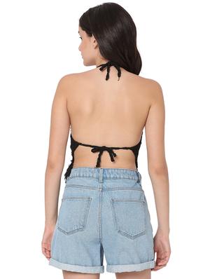 tie back crochet crop top - 18526224 - Standard Image - 3
