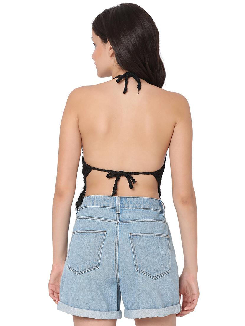 tie back crochet crop top - 18526224 - Zoom Image - 3