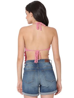 tie back crochet crop top - 18526227 - Standard Image - 3