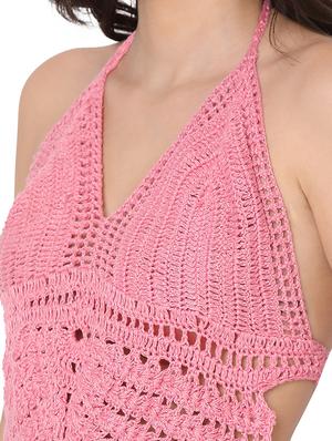 tie back crochet crop top - 18526227 - Standard Image - 5