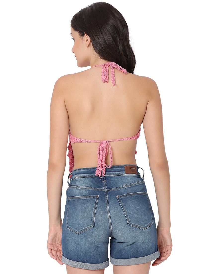 tie back crochet crop top - 18526227 - Zoom Image - 3