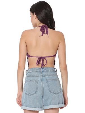 tie back crochet crop top - 18526228 - Standard Image - 3