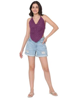 tie back crochet crop top - 18526228 - Standard Image - 4