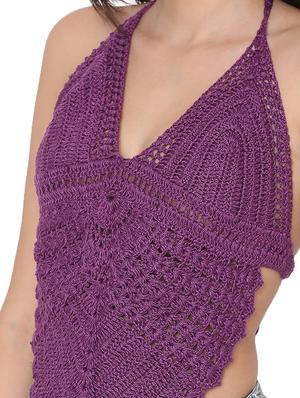 tie back crochet crop top - 18526228 - Standard Image - 5