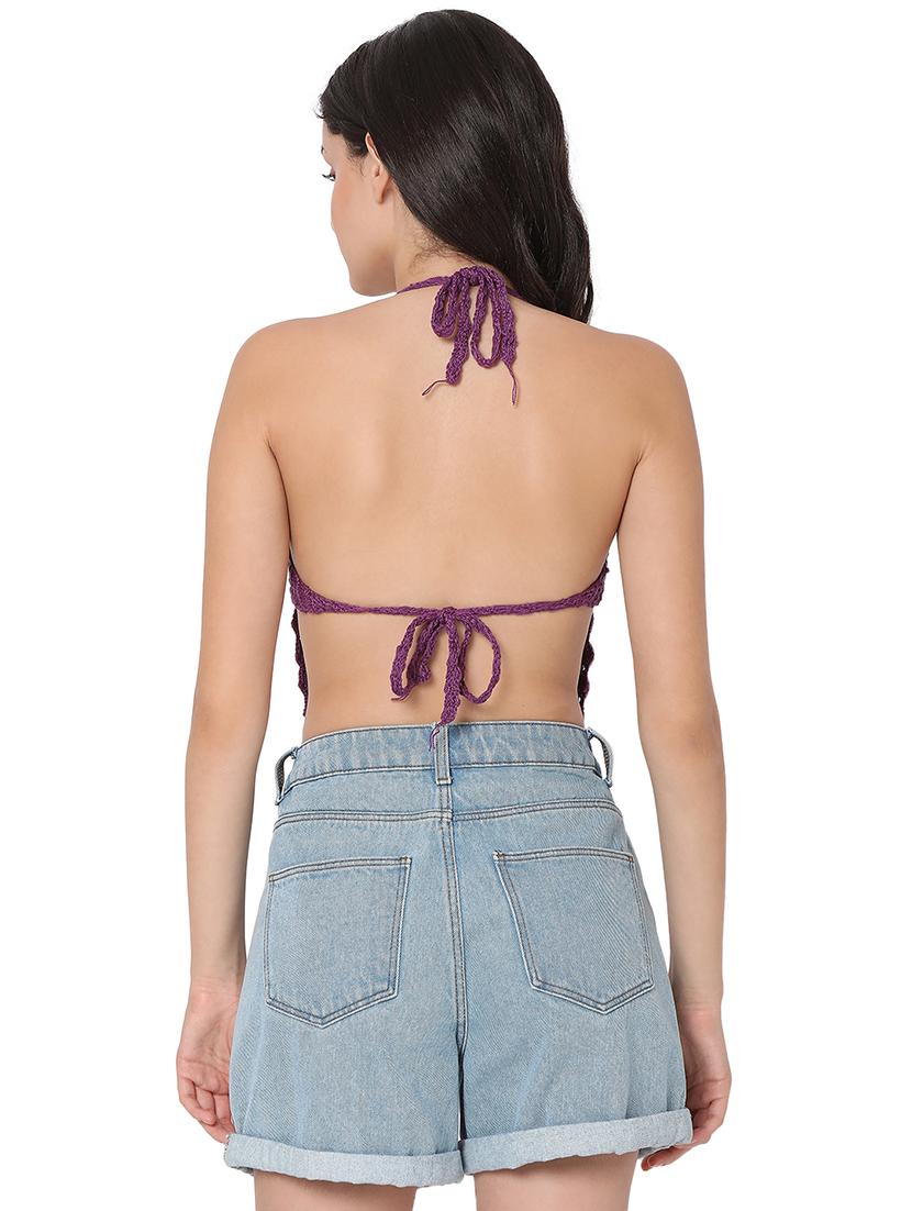 tie back crochet crop top - 18526228 - Zoom Image - 3