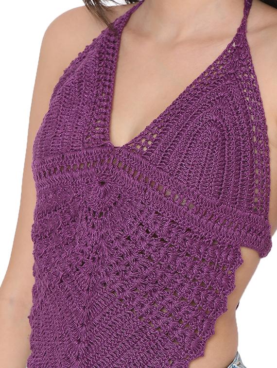 tie back crochet crop top - 18526228 - Zoom Image - 5