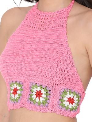 tie back crochet crop top - 18526229 - Standard Image - 5