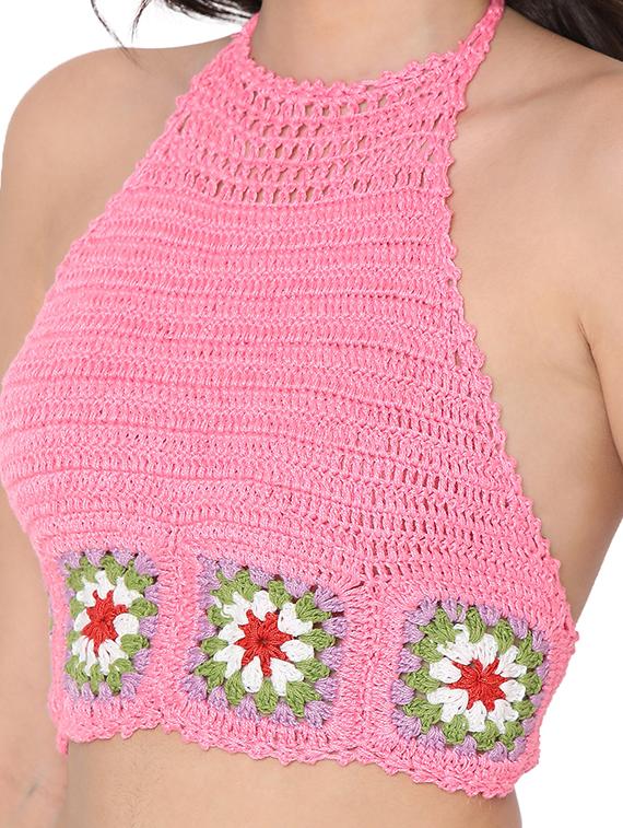 tie back crochet crop top - 18526229 - Zoom Image - 5