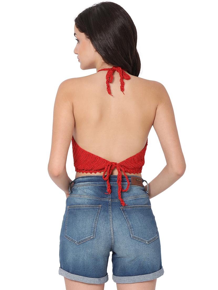 tie back crochet crop top - 18526231 - Zoom Image - 3