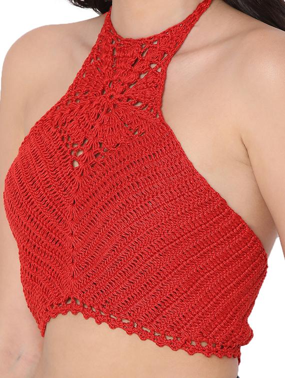 tie back crochet crop top - 18526231 - Zoom Image - 5