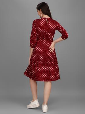 polka print fit & flare dress - 18527268 - Standard Image - 3