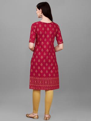 ethnic motif straight kurti - 18527289 - Standard Image - 3