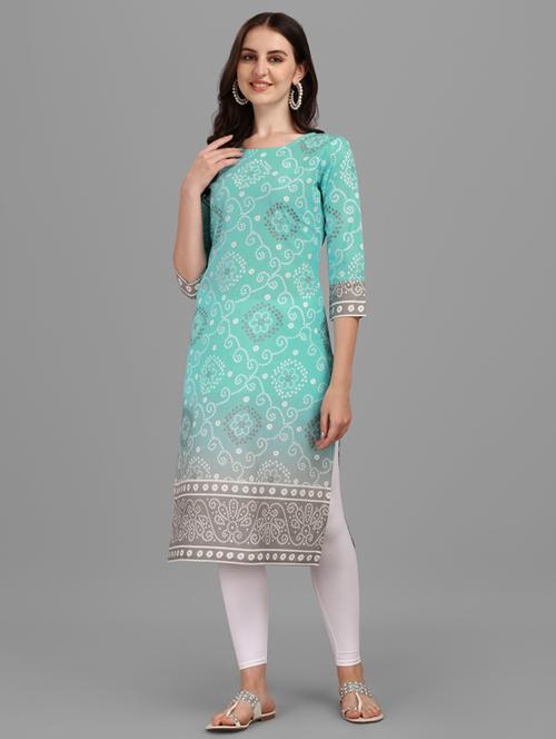 printed straight kurti - 18527303 - Standard Image - 1