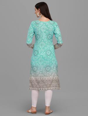 printed straight kurti - 18527303 - Standard Image - 3