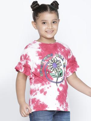 girls round neck tie & dye regular top - 18528453 - Standard Image - 2