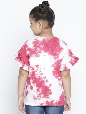 girls round neck tie & dye regular top - 18528453 - Standard Image - 3