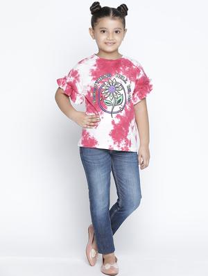 girls round neck tie & dye regular top - 18528453 - Standard Image - 4