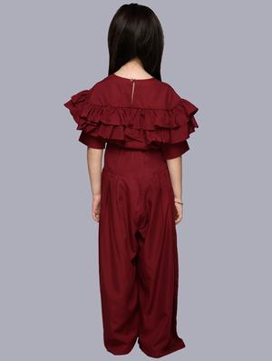 girls maroon embellished full length set - 18528495 - Standard Image - 3