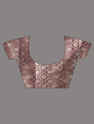 self design zari work woven saree with blouse - 18528558 - Standard Image - 3