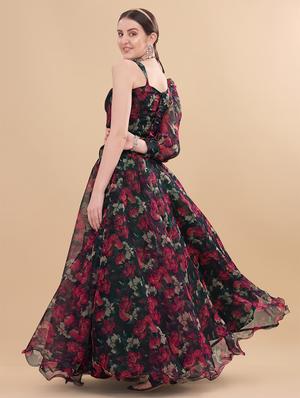 floral semi-stitched lehenga and choli with dupatta - 18528903 - Standard Image - 3
