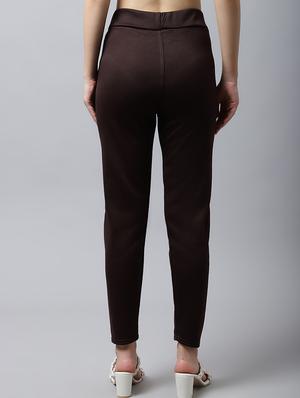 mid rise solid cigarette pants trouser - 18529055 - Standard Image - 3