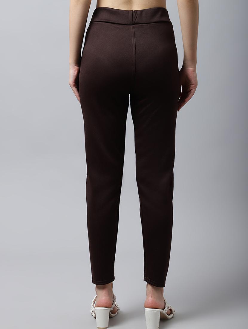 mid rise solid cigarette pants trouser - 18529055 - Zoom Image - 3