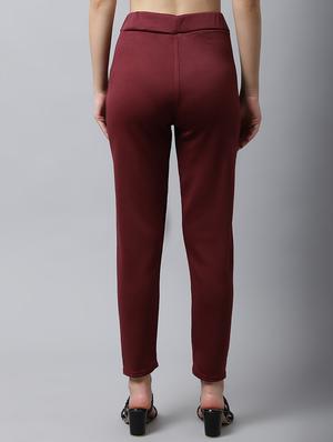 mid rise solid cigarette pants trouser - 18529058 - Standard Image - 3