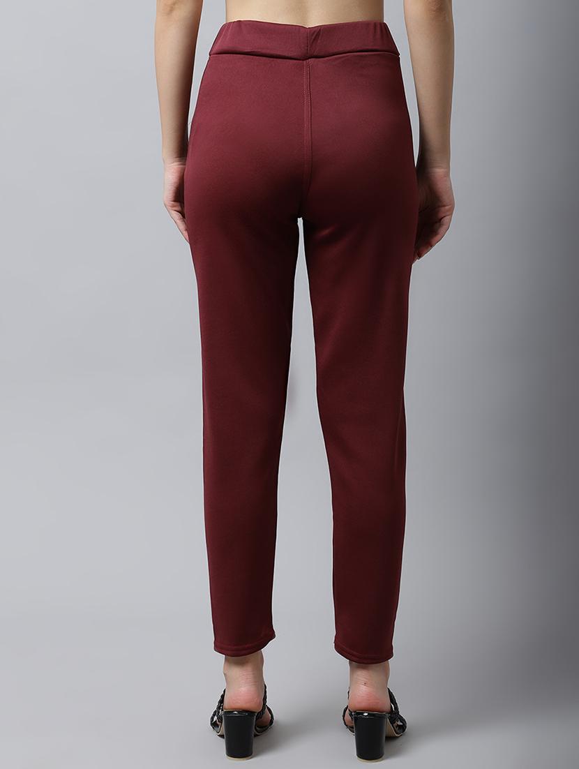 mid rise solid cigarette pants trouser - 18529058 - Zoom Image - 3