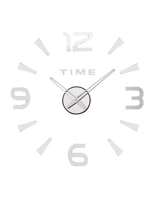 number count designer 3d acrylic diy frameless wall clock infinity home & office decoration - silver - 6052 - 18531232 - Standard Image - 2