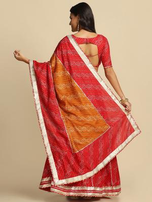 bandhani semi-stitched lehenga choli with dupatta - 18531609 - Standard Image - 3
